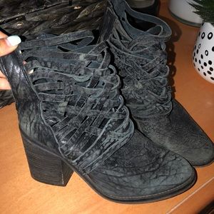 Free people distressed booties (great condition)!!